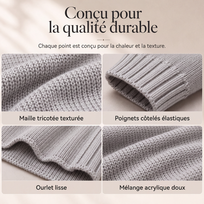 Cardigan en maille épaisse à manches chauve-souris pour femme
