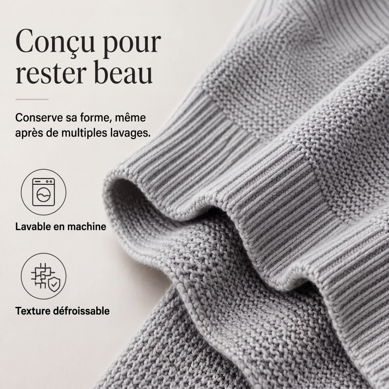 Cardigan en maille épaisse à manches chauve-souris pour femme