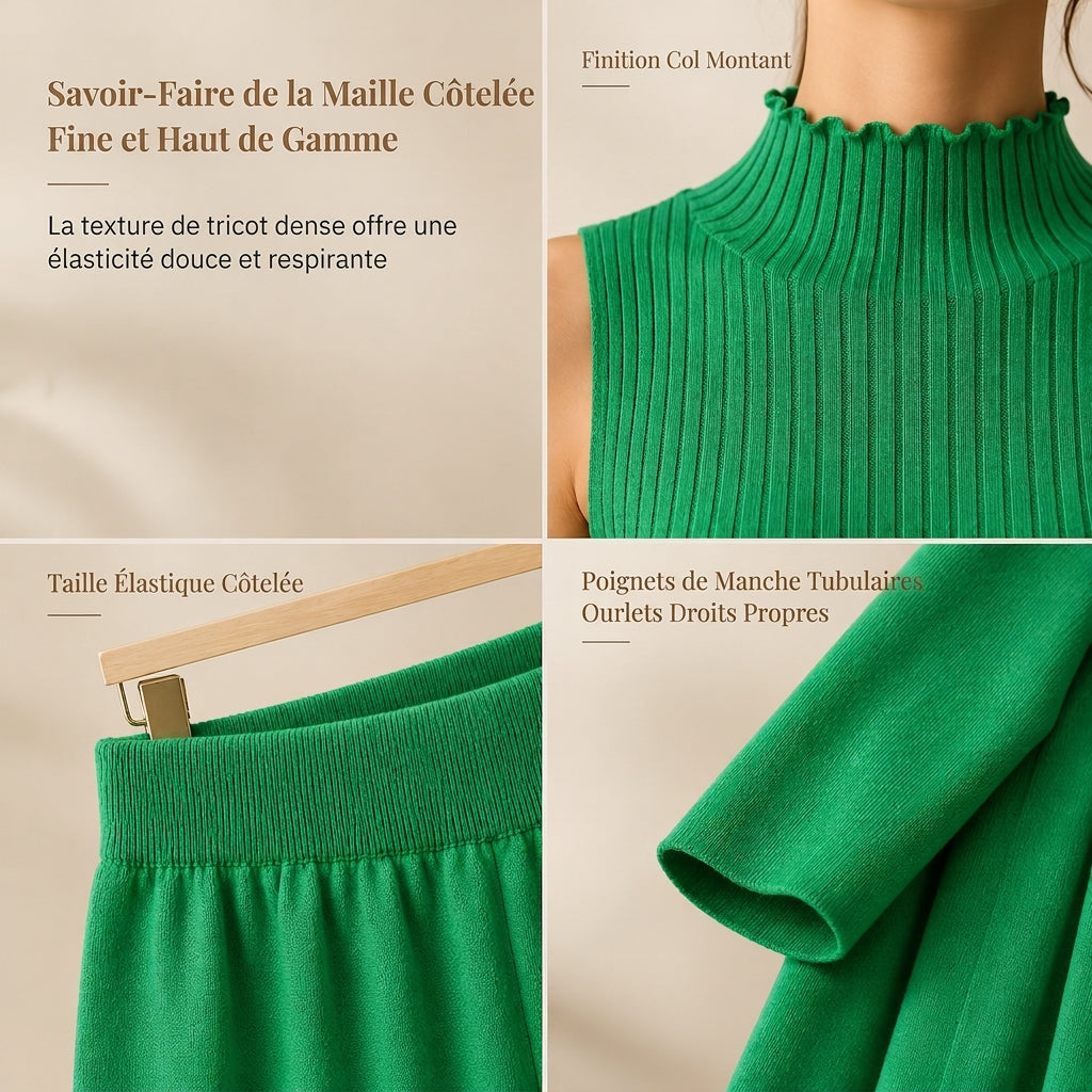 Ensemble en tricot 3 pièces décontracté pour femme pour automne et hiver : gilet sans manches, cardigan, pull et pantalon