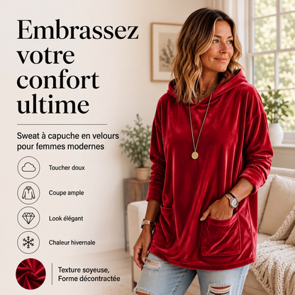 💖Soldes ! Prix cassés💖Sweat à capuche en velours pour femme