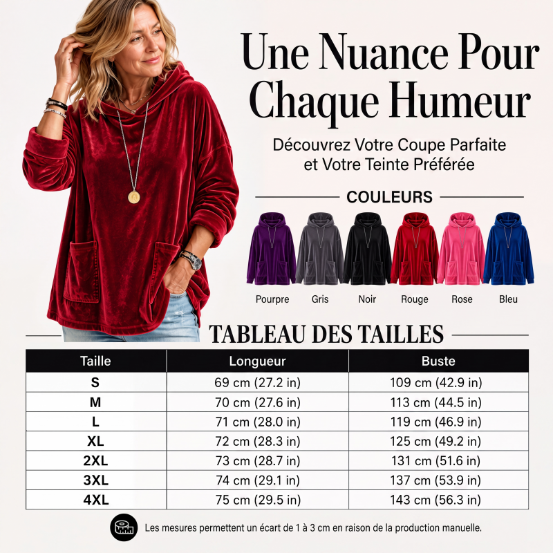 💖Soldes ! Prix cassés💖Sweat à capuche en velours pour femme