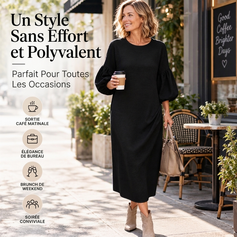 🌸50 % de réduction 💖 Légère et féminine | Robe à manches bouffantes pour femme