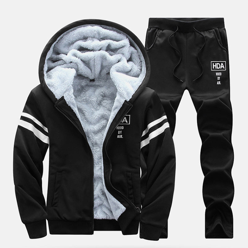 🍂 Ensemble homme composé d’un sweat à capuche épais et d’un pantalon, confortable pour l’automne et l’hiver ✨