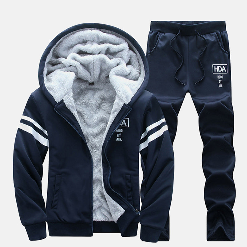 🍂 Ensemble homme composé d’un sweat à capuche épais et d’un pantalon, confortable pour l’automne et l’hiver ✨