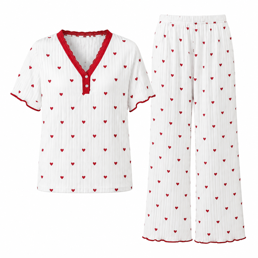 🌿 Doux et agréable | Ensemble de pyjama imprimé pour femme