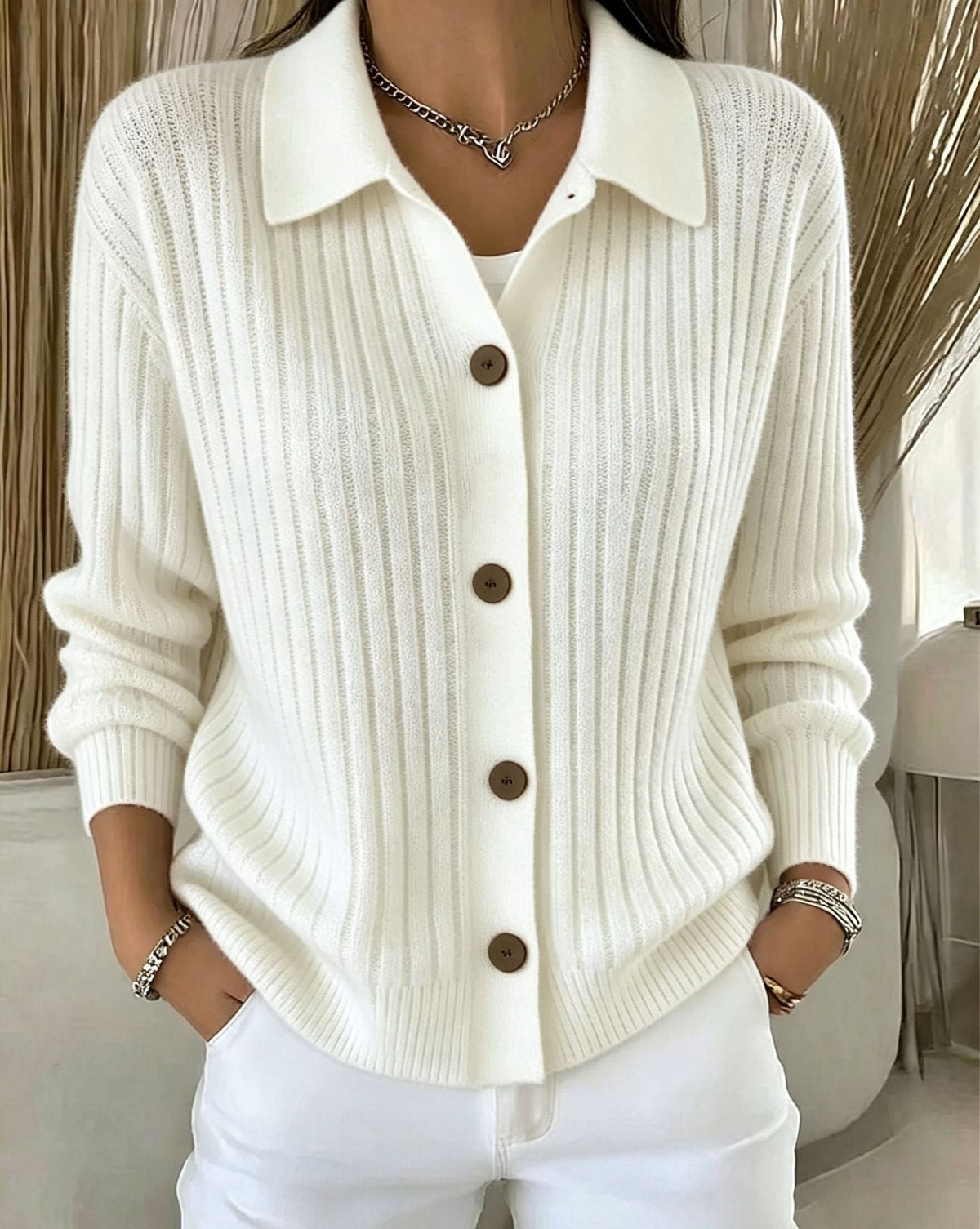 Cardigan en maille décontracté et ample pour femme