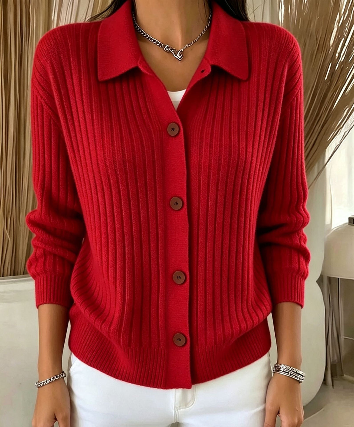 Cardigan en maille décontracté et ample pour femme