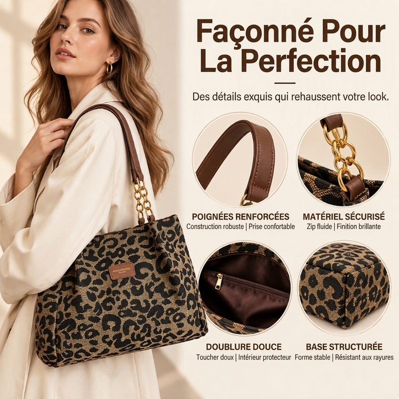 🎁 Nouveautés 💥 Dernier jour de soldes -50 % 💥 Tendance et spacieux | Grand cabas à imprimé léopard