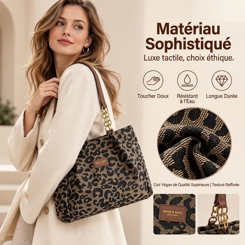 🎁 Nouveautés 💥 Dernier jour de soldes -50 % 💥 Tendance et spacieux | Grand cabas à imprimé léopard
