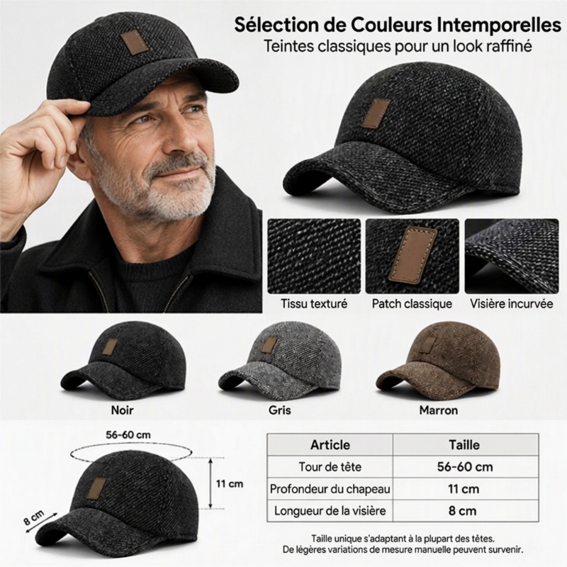 🧢 Casquette de baseball chaude pour homme, avec protège-oreilles confortable ❄️