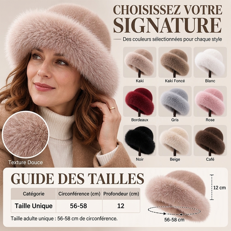 ✨ Ce chapeau pour femme en fausse fourrure mise sur la chaleur et l’élégance, facile à porter au quotidien 🧢