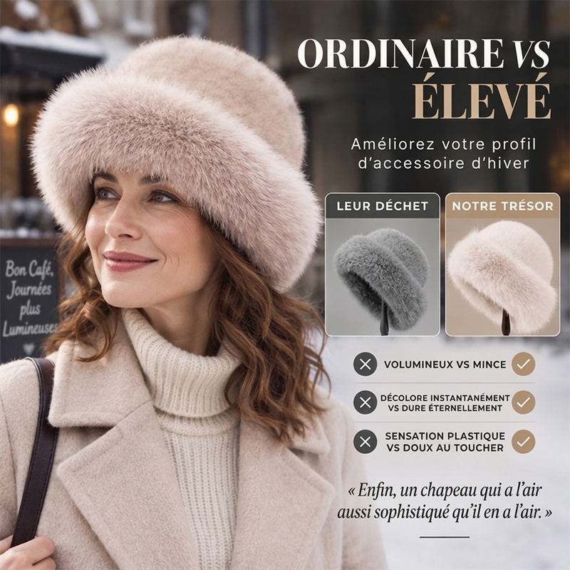 ✨ Ce chapeau pour femme en fausse fourrure mise sur la chaleur et l’élégance, facile à porter au quotidien 🧢
