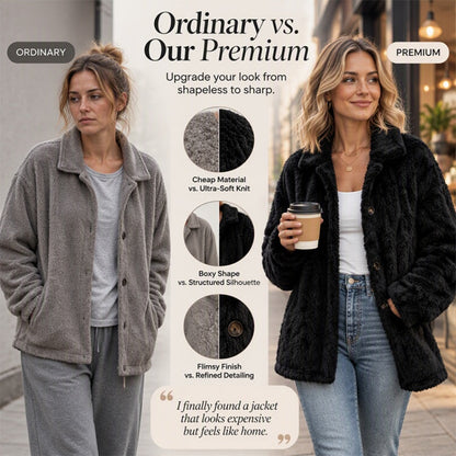 ✨ Cette veste décontractée en peluche pour femme avec boutonnage mise sur une allure facile à porter au quotidien 🧥