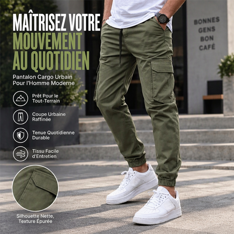 ✨ Pantalon cargo décontracté pour homme à cordon de serrage, pratique pour vos sorties en extérieur 👖