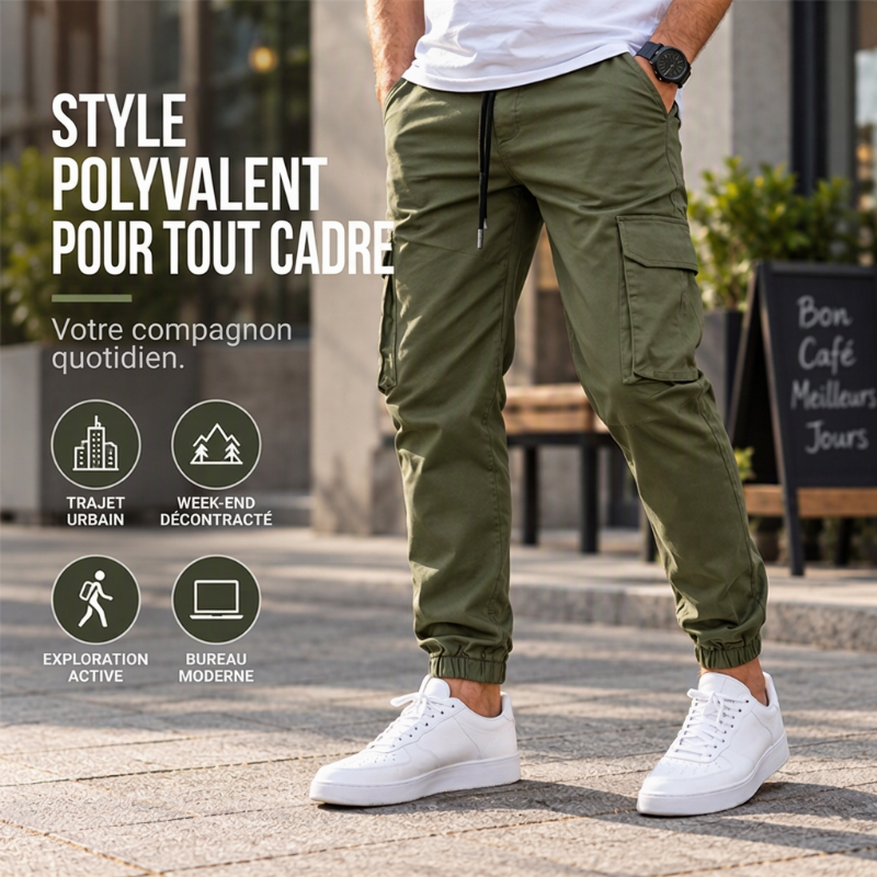 ✨ Pantalon cargo décontracté pour homme à cordon de serrage, pratique pour vos sorties en extérieur 👖