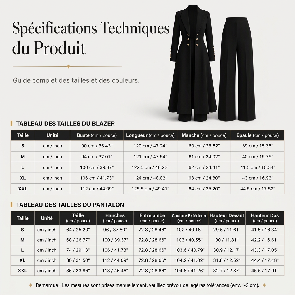 🌸Promotion exceptionnelle -50%🍂Ensemble 2 pièces automnal élégant pour femme : manteau rétro à manches longues et pantalon épuré