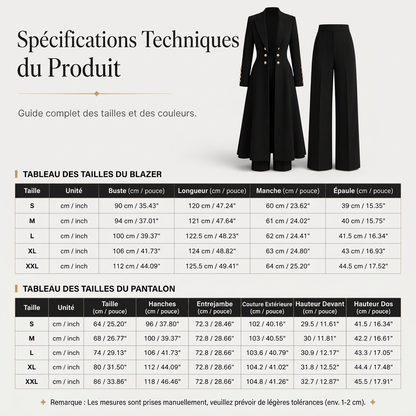 🌸Promotion exceptionnelle -50%🍂Ensemble 2 pièces automnal élégant pour femme : manteau rétro à manches longues et pantalon épuré