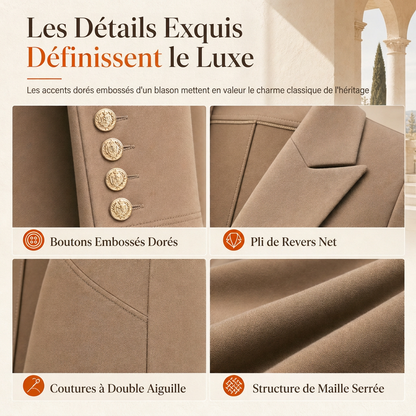 🌸Promotion exceptionnelle -50%🍂Ensemble 2 pièces automnal élégant pour femme : manteau rétro à manches longues et pantalon épuré