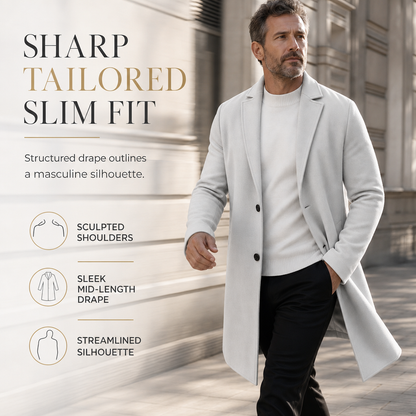 Trench-coat classique pour homme à boutonnage simple, coupe décontractée d'affaires, coupe-vent haut de gamme.