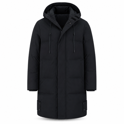 Manteau d'extérieur matelassé mi-long décontracté pour homme, épais et chaud pour l'hiver, disponible en grandes tailles