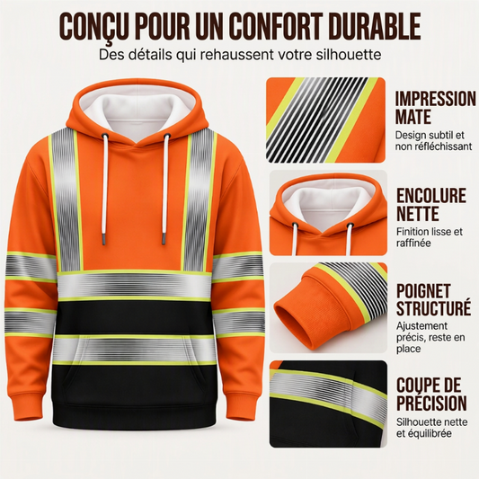 ✨ Hoodie pour homme à imprimé inspiré haute visibilité : facile à porter au quotidien 🧥