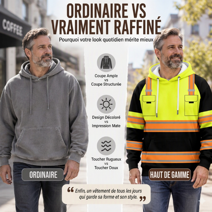 ✨ Hoodie pour homme à imprimé inspiré haute visibilité : facile à porter au quotidien 🧥