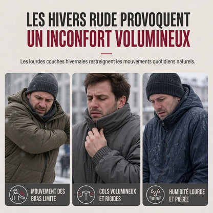 ❄️ Pratique et polyvalente | Veste chaude réversible unisexe à col montant et zip