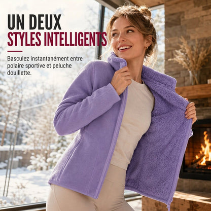 ❄️ Pratique et polyvalente | Veste chaude réversible unisexe à col montant et zip