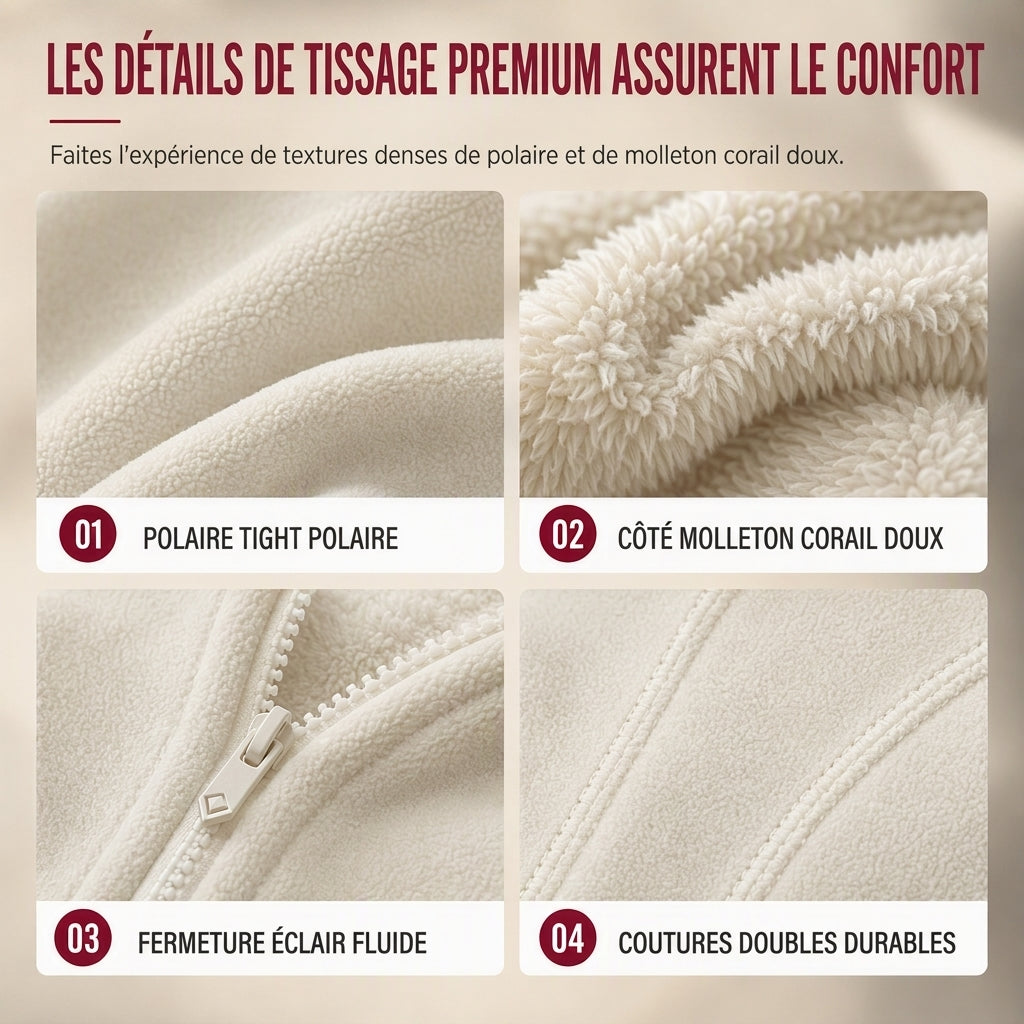 ❄️ Pratique et polyvalente | Veste chaude réversible unisexe à col montant et zip