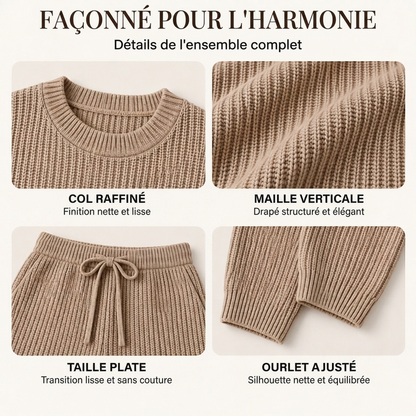 ✨ Cet ensemble 2 pièces pour femme en maille côtelée joue la carte décontractée — facile à porter au quotidien 🧶