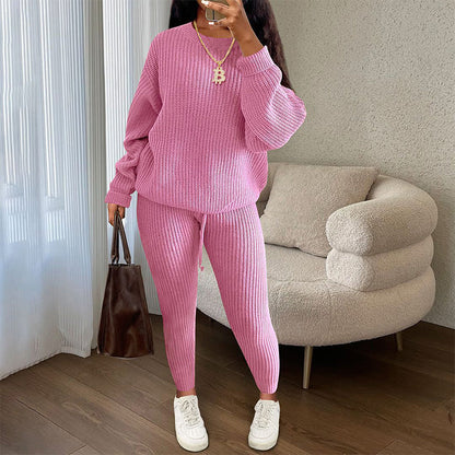 ✨ Cet ensemble 2 pièces pour femme en maille côtelée joue la carte décontractée — facile à porter au quotidien 🧶