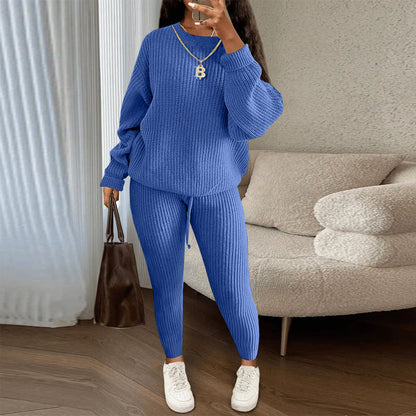 ✨ Cet ensemble 2 pièces pour femme en maille côtelée joue la carte décontractée — facile à porter au quotidien 🧶