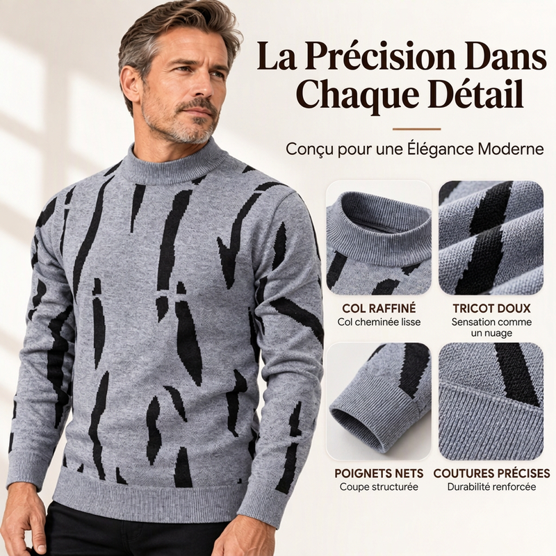 🧶 Chaud et stylé | Pull roulé slim décontracté pour homme