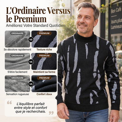 🧶 Chaud et stylé | Pull roulé slim décontracté pour homme