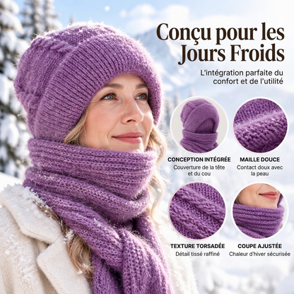 💖 Doux et agréable au toucher | Écharpe d'hiver à capuche pour femme
