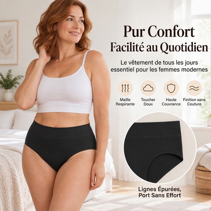 Culottes féminines taille haute, élastiques et respirantes