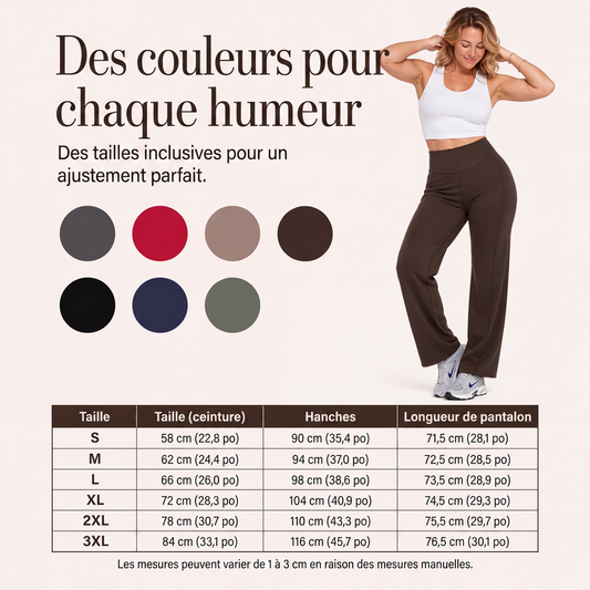 Pantalon de yoga taille haute à jambes larges pour femme