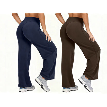 Pantalon de yoga taille haute à jambes larges pour femme