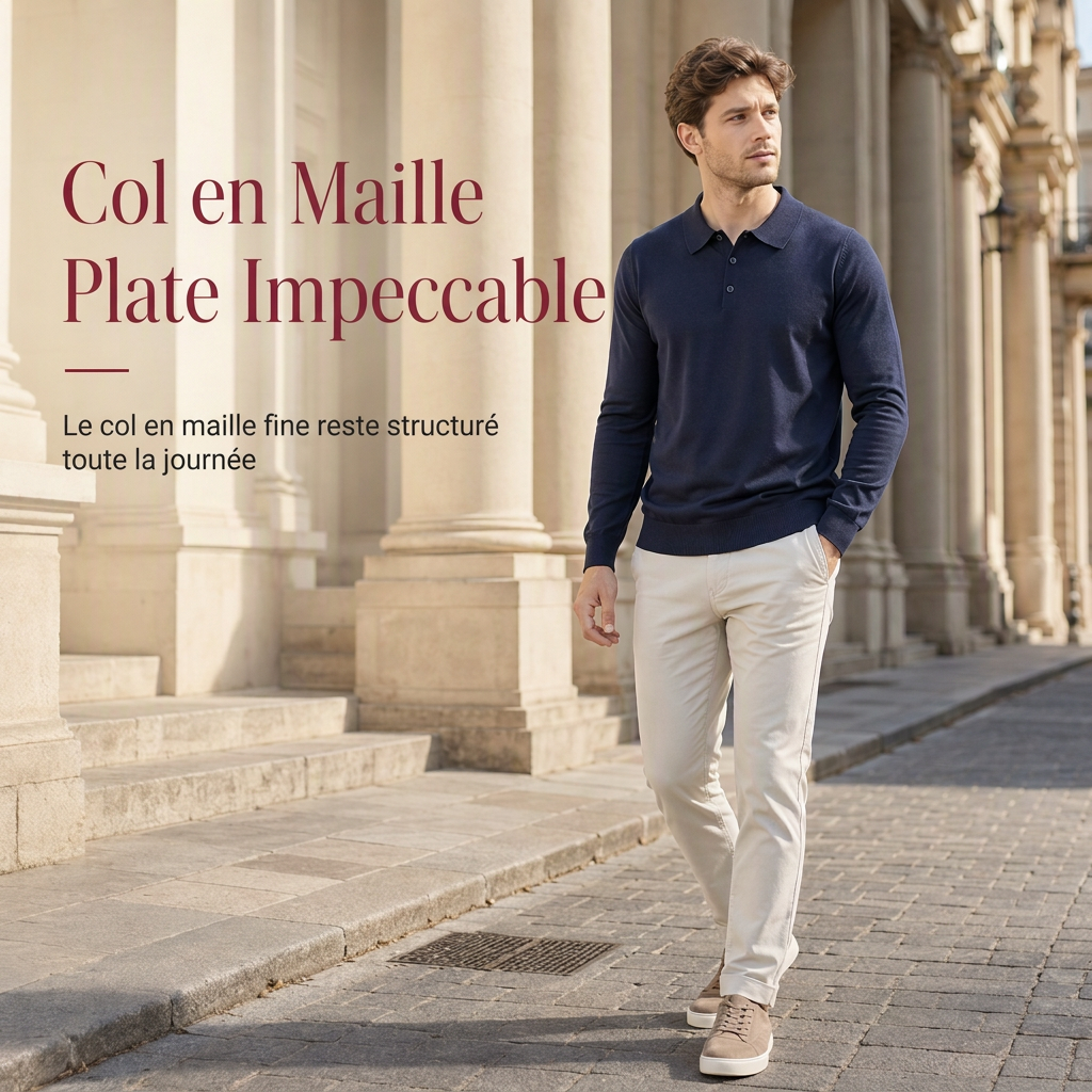 Pull-over en maille à manches longues et couleur unie pour homme