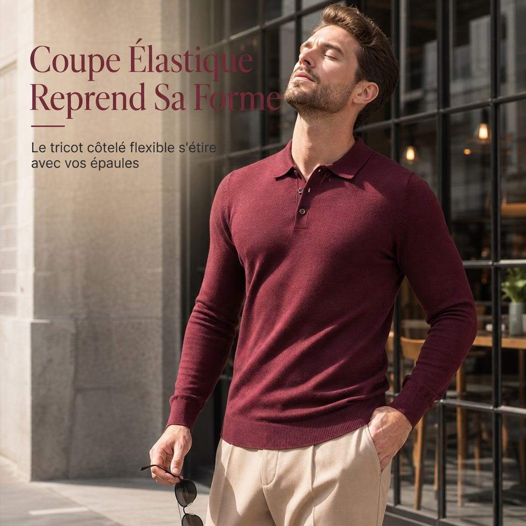 Pull-over en maille à manches longues et couleur unie pour homme