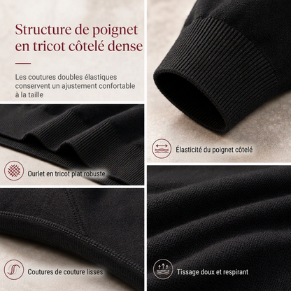 Pull-over en maille à manches longues et couleur unie pour homme