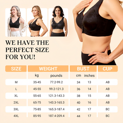 Soutien-gorge sans coutures, confortable, à fermeture sur le devant et sans armatures
