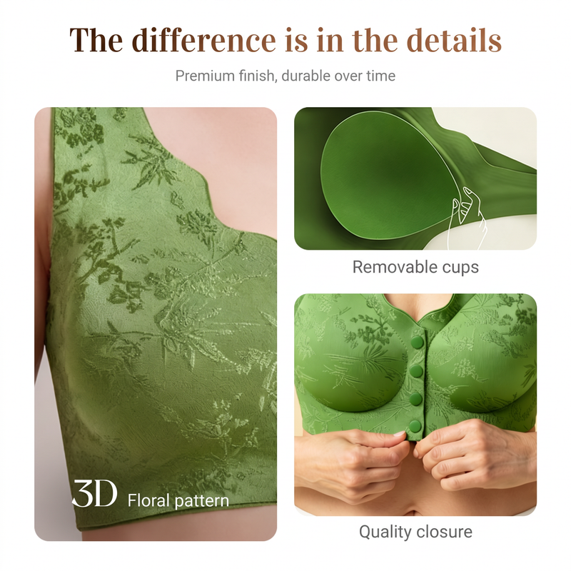 Soutien-gorge sans coutures, confortable, à fermeture sur le devant et sans armatures