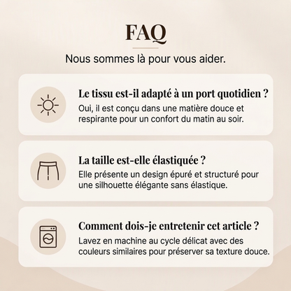Pantalon évasé femme à taille haute, doublure pelucheuse