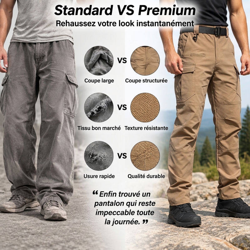 Pantalon cargo multipoche résistant pour homme
