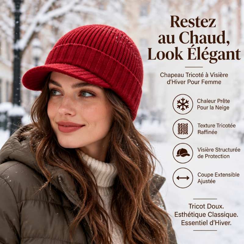🧢 Chaud et original | Bonnet en maille unisexe avec visière