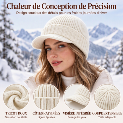 🧢 Chaud et original | Bonnet en maille unisexe avec visière