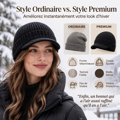 🧢 Chaud et original | Bonnet en maille unisexe avec visière