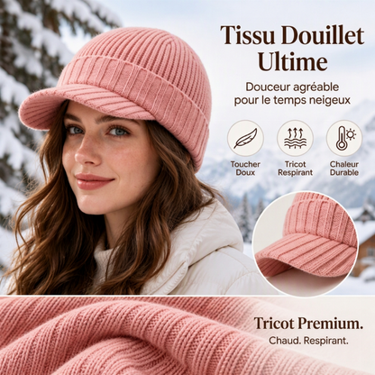 🧢 Chaud et original | Bonnet en maille unisexe avec visière