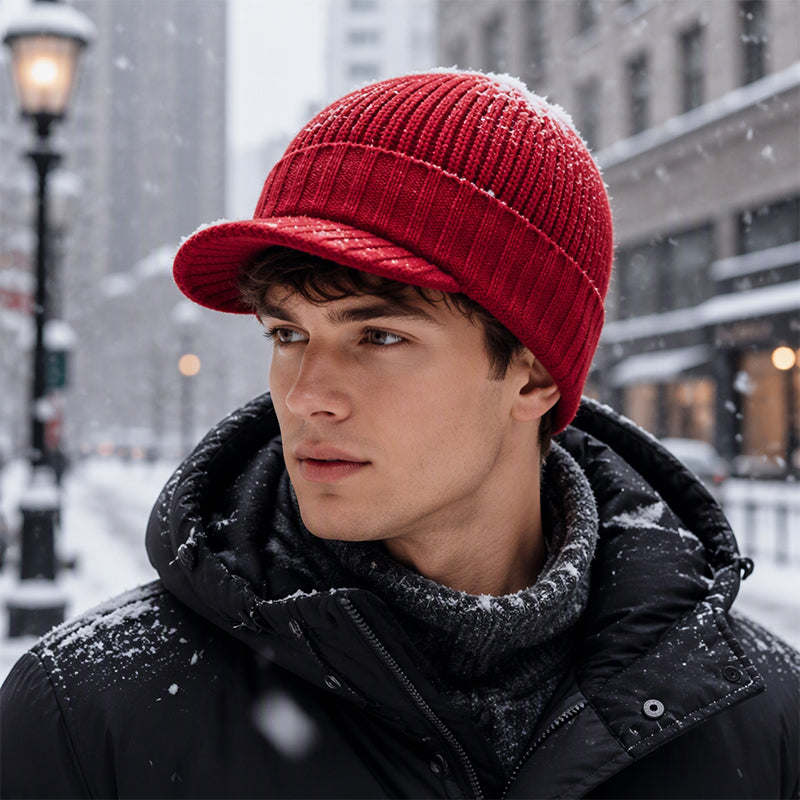 🧢 Chaud et original | Bonnet en maille unisexe avec visière